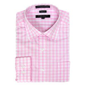 2X Marquis Pink Gingham Dress Shirt Long Sleeve 2XL 18 -18.5